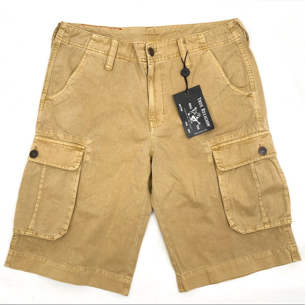 TRUE RELIGION Men's Cargo Short in Honey Taupe Tan